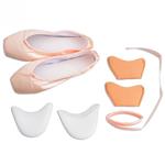 KUKOME New Pink Ballet Dance Toe Shoes Professional Ladies Satin Pointe Shoes