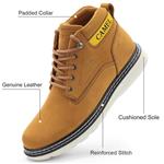 CAMEL CROWN Men's Chukka Boots Leather Anti-Slip Wedge Ankle boots Water Resistant Casual Boots for Men Shoes