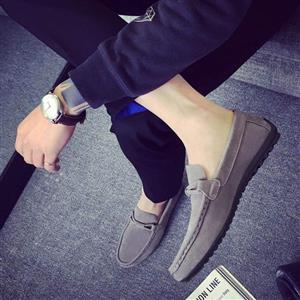 HTHJSCO Men's Shoes Fashion Suede Beanie Lazy Single 