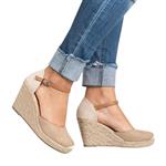 Ferbia Wedges Shoes for Women Espadrilles Heels Ankle Strap Fall Summer Sandals