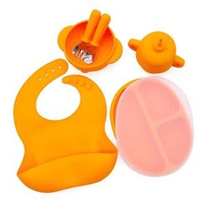 ست ظروف غذای سیلیکونی کودک 5‌تکه Pumpkin مدل ASE840