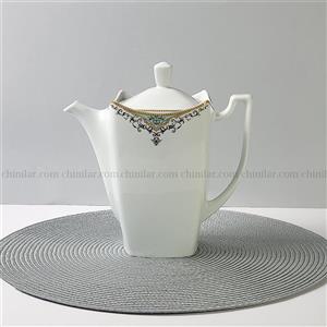 قوری بلندطرح گلشید فیروزه چینی لورین