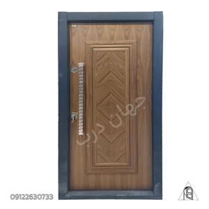 درب ضد سرقت رویه گردو با طرح تک قاب