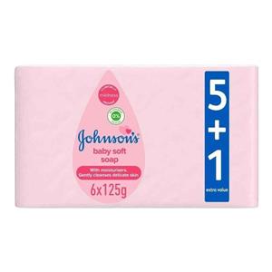 صابون بچه جانسون Johnson’s مدل Pink بسته 6 عددی (125 گرمی)