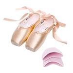 Jiyaru Girls Ballet Shoes for Women Pink Point Flats Slippers Satin Dance Gymnastics