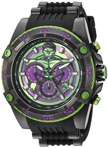 Invicta Men's Marvel Stainless Steel Quartz Watch with Silicone Strap, Black, 26 (Model: 26808)
