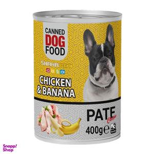کنسرو سگ شهرپت مدل Chicken And Banana وزن 400 گرم بسته 6 عددی