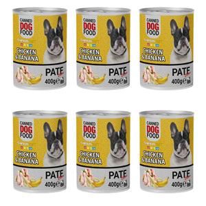 کنسرو سگ شهرپت مدل Chicken And Banana وزن 400 گرم بسته 6 عددی