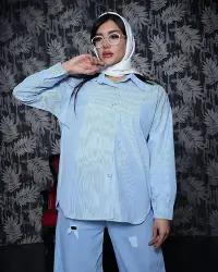 شومیز راه راه زنانه mehrane کد 9412