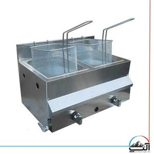 سرخ کن صنعتی رومیزی 2 لگن گازی دو جداره