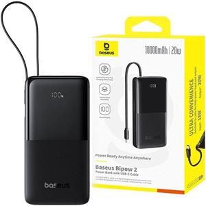 پاوربانک 10000 میلی‌آمپر USB و type-c با کابل تایپ‌سی 20 وات بیسوس Baseus PPBD2-1W20 / P10077101113