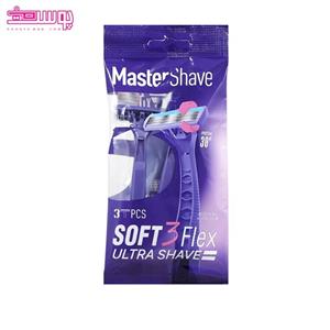 خود تراش ۳ لبه مستر شیو مدل SOFT 3 Flex بسته ۳ عددی