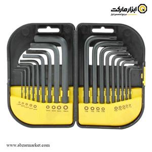 ست آچار آلن تاپکس کوتاه 18 عددی مشکی