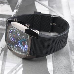 OULM Men's RPM Turbo Meter Digitial LED Sports Wrist Watch -- Black 