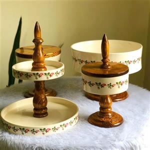 ست پذیرایی سرامیکی، چوبی گل زرد