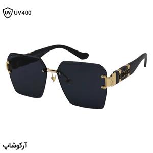 عینک آفتابی زنانه Cartier با طرح فریملس، دسته طوسی رنگ و لنز دودی تیره مدل CF28771