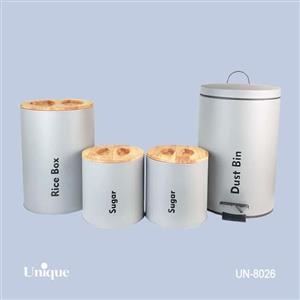 ست 4 پارچه طوسی کمرنگ درب بامبو یونیک کد UN-8026