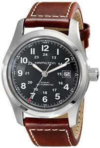 Hamilton Men's H70555533 Khaki Field Stainless Steel Automatic Watch with Brown Leather Band 