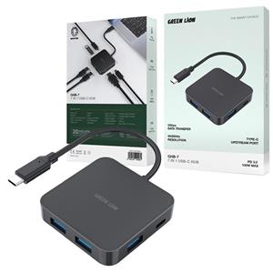 هاب 7 پورت تایپ سی گرین لاین مدل GHB-7 ظرفیت 100وات