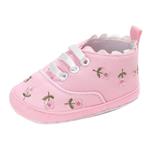 LNGRY Newborn Baby Girls Floral Crib Shoes Soft Sole Anti-Slip Canvas Sneakers