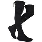 Premier Standard Women's Fashion Comfy Vegan Suede Side Zipper Over Knee High Boots 