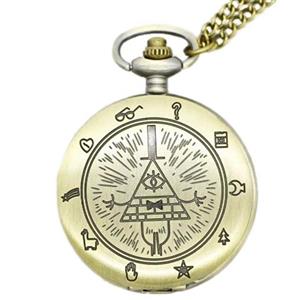 Gravity Falls Bill Cipher Wheel Bronze Finish Pocket Watch 