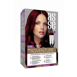 کیت رنگ موی بدون آمونیاک آسه ASSE  شراب قرمز شماره 6.66 حجم 50 میل