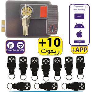 قفل برقی با ضامن دوم قفل شونده 10 ریموتقابل اتصال به تلفن همراه (نرم افزار دار) یوتاب 898 مربعی حیاطی ویلایی