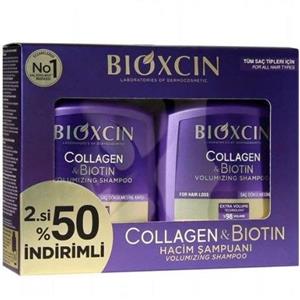پک دو عددی شامپو ضد ریزش مو بیوکسین BIOXCIN حاوی کلاژن و بیوتین