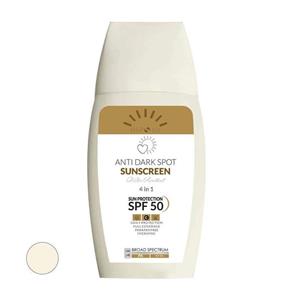 کرم ضد آفتاب و ضد لک رنگی هپسان SPF50 مدل 4در1 محافظ UVA ،UVB و PA  و حاوی ویتامین C دارای بافت مخملی مناسب انواع پوست حجم 50 میلی لیتر
