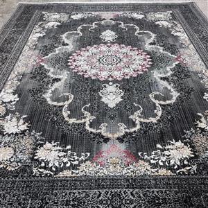 فرش ماشینی نه متری سایز 2.5 در 3.5 متر نقشه مهوا رنگ فیلی ، فرش 9 متری فیلی 