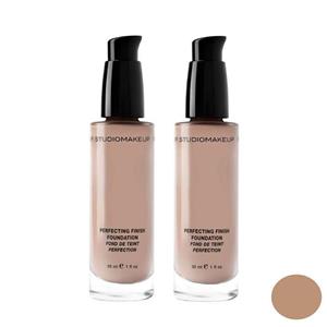  کرم پودر مایع استودیو میکاپ مدل PERFECTING FINISH شماره 4w مناسب برای انواع پوست حجم 30 میلی‌لیتر مجموعه 2 عددی