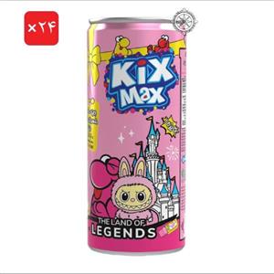 نوشیدنی گازدار ترش با طعم آدامس بادکنکی کیکس مکس ۲۵۰ میلی لیتر شل ۲۴ عددی  Kix Max bubble gum