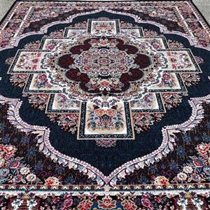 فرش ماشینی کاشان فرش  6 متری طرح ناردون رنگ مشکی سایز  شش متری فرش BCF 