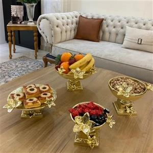 ست پذیرایی گل نرگس 4تیکه الومینیومی