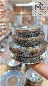 ست پذیرایی مسی کروم 3 پایه شقایق (گلدیس )