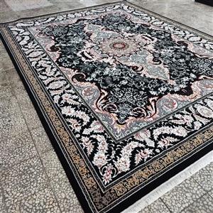 فرش ماشینی 12متری،رنگ سرمه ای طرح تارا،تراکم 700