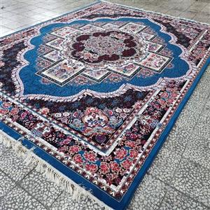 فرش ماشینی ناردون  آبی،بی سی اف ماشینی کاشان 6متری 