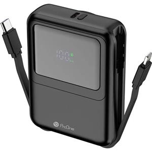 پاوربانک بی‌سیم پرووان مدل PPB5116N ظرفیت 10000 میلی آمپر ساعت با پایه شارژ ساعت اپل - مشکی