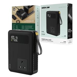 پاور بانک سوپر فست 30000mAh صفحه نمایش دار PD 100W خروجی AC  گرین لاین Green lion power Vault 270w