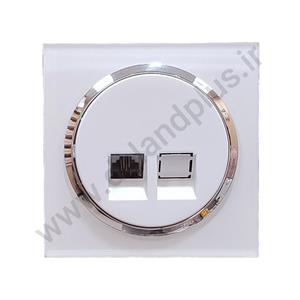 تلفن تک سوکت مدل آوا پلکسی سفید زه نقره ای (مکانیزم قاب زه نقره ای)