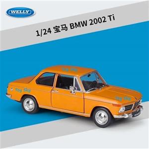 ماکت ماشین - بی ام و BMW 2002ti - 2002ti - مقیاس 1.24 برند ویلی Welly - فلزی - فرمان پذیر - دربها و کاپوت جلو بازشو