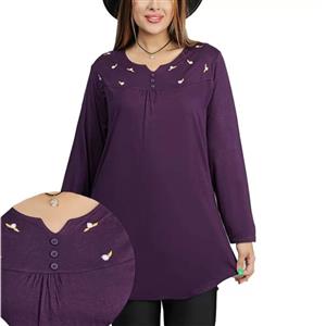 بلوز گلدوزی سه دکمه زنانه کد 157