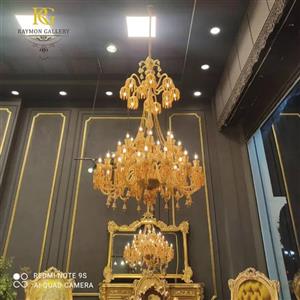 لوستر باکارات شاهانه طلایی سبک طبقاتی (40 شاخه)