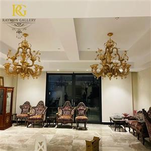 لوستر طلایی چند طبقه لوکس سبک مورانو کلاسیک