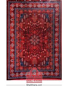 فرش تهران کلکسیون آوانگارد 1200 شانه طرح چهار باغ لاکی سرمه‌ای کاربنی