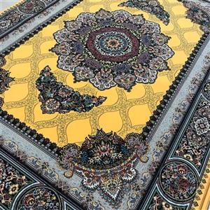 فرش ماشینی 700 شانه طرح نیوشا زمینه طلایی