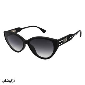 عینک آفتابی با فریم چشم گربه ای، رنگ مشکی مات و عدسی دودی تیره DIOR مدل 5111