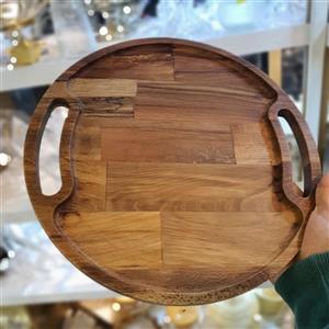 سینی چوبی دسته دار گرد چوب سرخود قطر 35(پس کرایه)