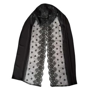 شال زنانه مدل مجلسی ساده حریر کرپ حاشیه گیپوری نگین دار کد ۴